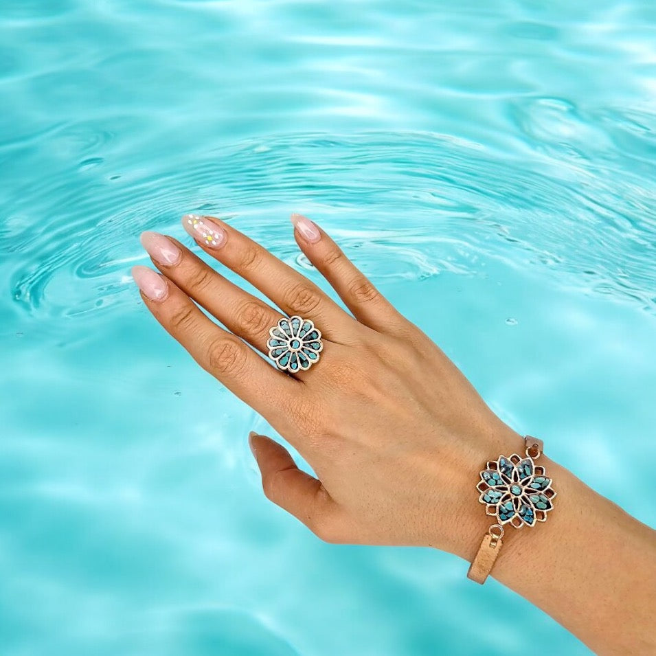Turquoise Floral Bracelet